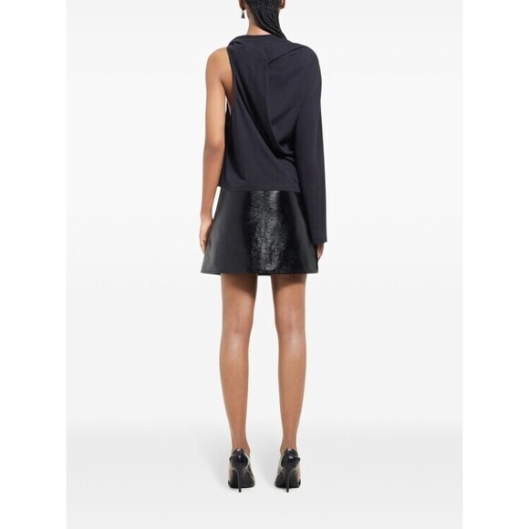 Courrèges Mid-Rise Black Cotton Blend Skirt - NWT